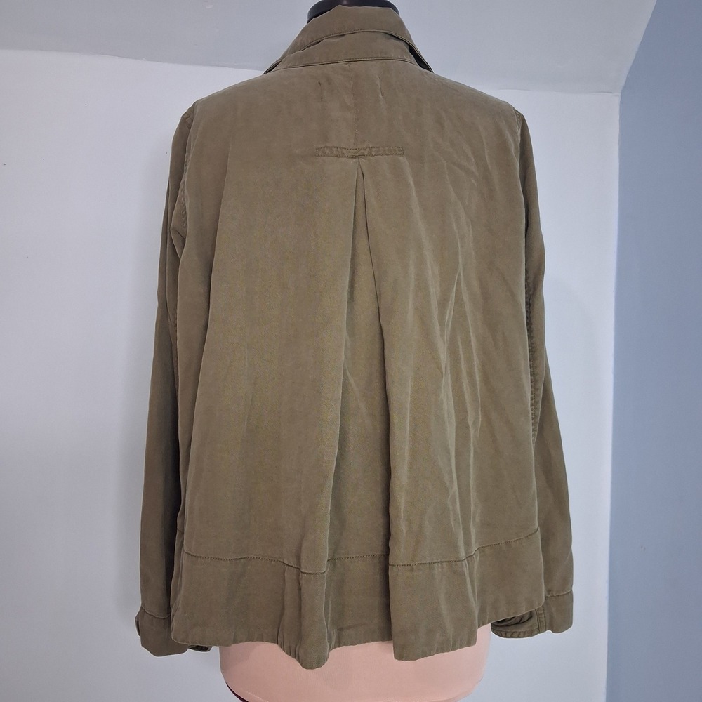 Pistola Olive Green Tencel Utility Jacket Womens XS P5001CD Button Front Cargo - Picture 2 of 13